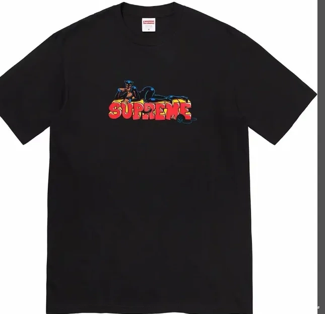 Cartoon Sleeve 22FW XL Letter L Black Catwoman Tee Printed and Week T-shirt M Short S Pattern White 1006